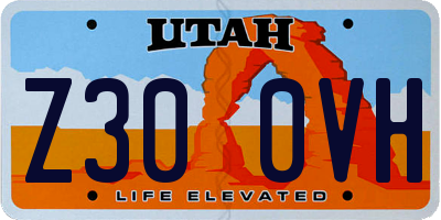 UT license plate Z300VH