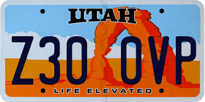 UT license plate Z300VP