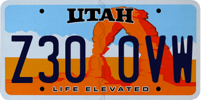 UT license plate Z300VW
