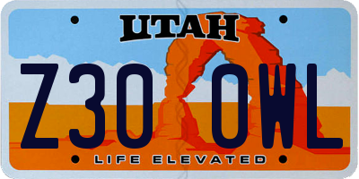 UT license plate Z300WL