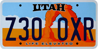 UT license plate Z300XR