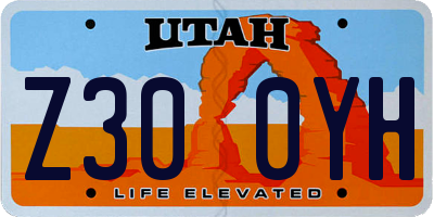 UT license plate Z300YH