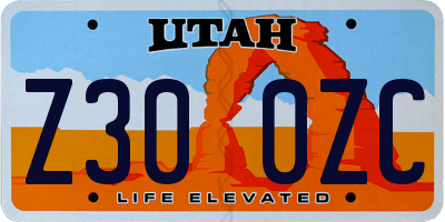 UT license plate Z300ZC