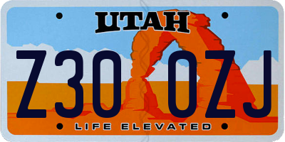 UT license plate Z300ZJ
