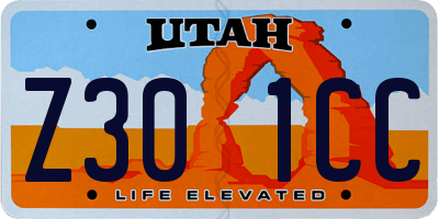 UT license plate Z301CC