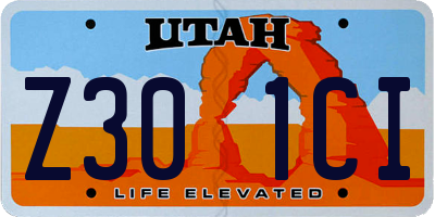 UT license plate Z301CI