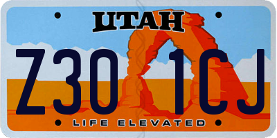 UT license plate Z301CJ