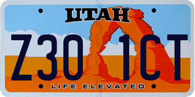 UT license plate Z301CT