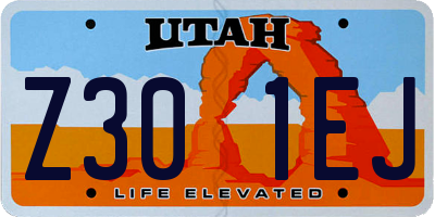 UT license plate Z301EJ