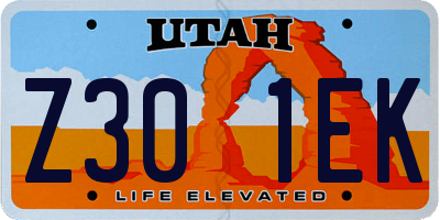 UT license plate Z301EK