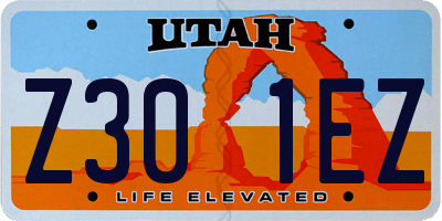 UT license plate Z301EZ