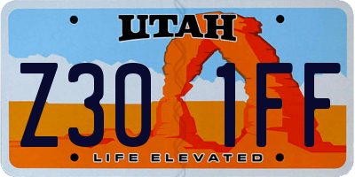 UT license plate Z301FF