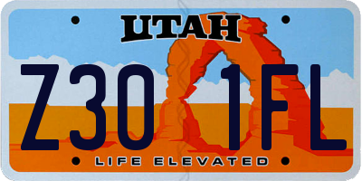 UT license plate Z301FL