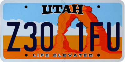 UT license plate Z301FU
