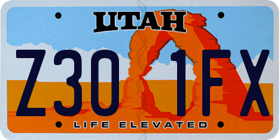 UT license plate Z301FX