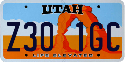 UT license plate Z301GC