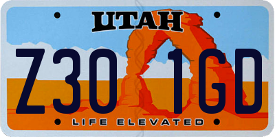 UT license plate Z301GD