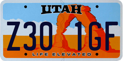 UT license plate Z301GF