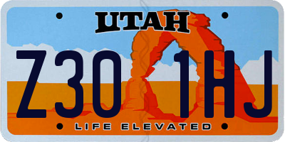 UT license plate Z301HJ