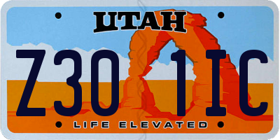UT license plate Z301IC