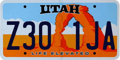 UT license plate Z301JA
