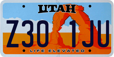 UT license plate Z301JU