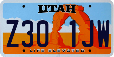 UT license plate Z301JW