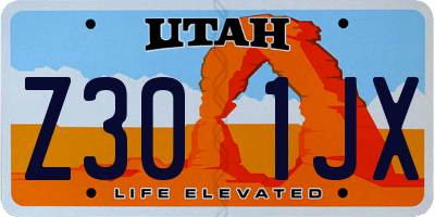 UT license plate Z301JX