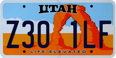 UT license plate Z301LF
