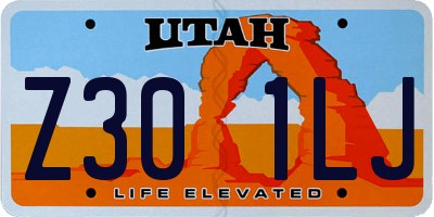 UT license plate Z301LJ