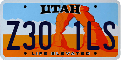 UT license plate Z301LS