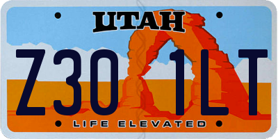 UT license plate Z301LT