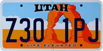 UT license plate Z301PJ