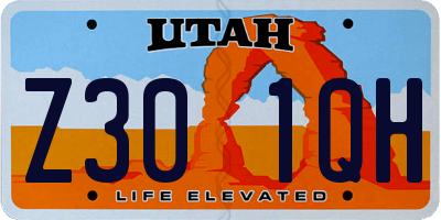 UT license plate Z301QH
