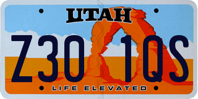 UT license plate Z301QS