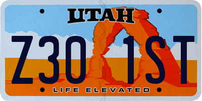 UT license plate Z301ST