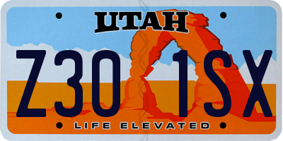 UT license plate Z301SX