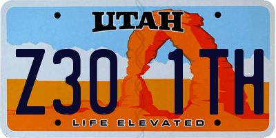 UT license plate Z301TH