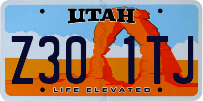 UT license plate Z301TJ
