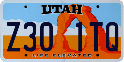 UT license plate Z301TQ