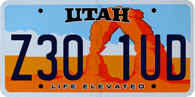 UT license plate Z301UD