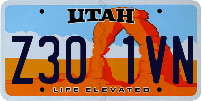 UT license plate Z301VN