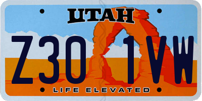 UT license plate Z301VW