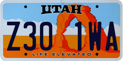 UT license plate Z301WA