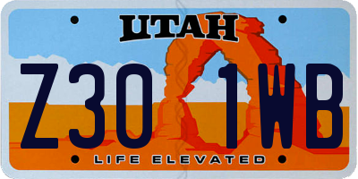 UT license plate Z301WB