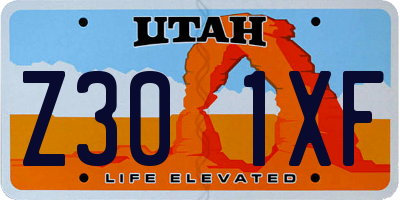 UT license plate Z301XF