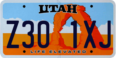UT license plate Z301XJ