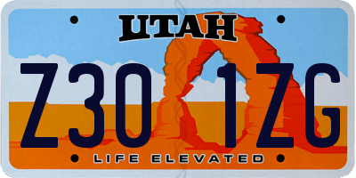 UT license plate Z301ZG