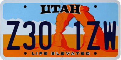 UT license plate Z301ZW