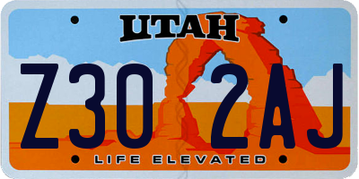UT license plate Z302AJ